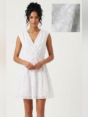 Tommy Hilfiger White Sleeveless V-Neck Mini Dress Size 10